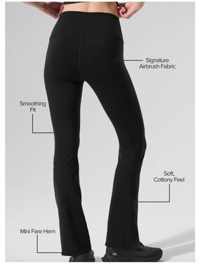 ALO Yoga Black Airbrush Bootcut High-Rise Leggings